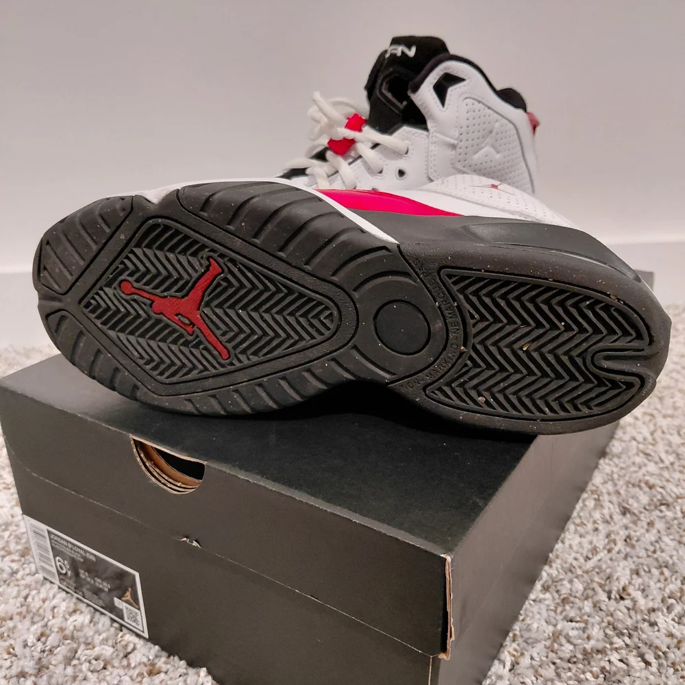 Jordan Red and White High-Top Sneakers